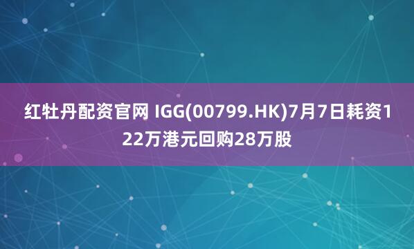 红牡丹配资官网 IGG(00799.HK)7月7日耗资122万港元回购28万股