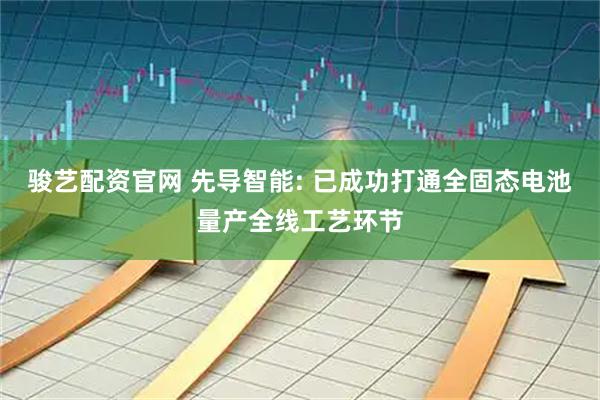 骏艺配资官网 先导智能: 已成功打通全固态电池量产全线工艺环节